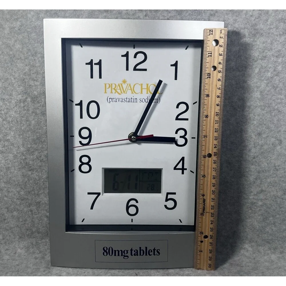Pravachol Sodium Pharmacist Wall Clock RX Pharmaceutical Date Day Temperature‎